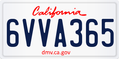 CA license plate 6VVA365