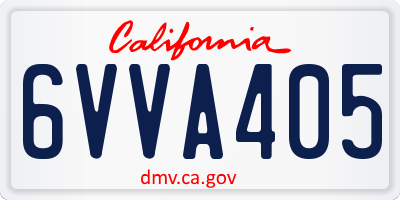 CA license plate 6VVA405