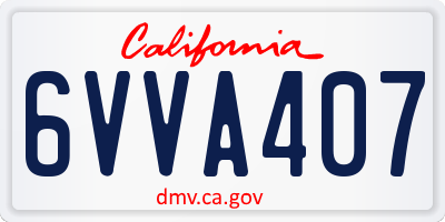 CA license plate 6VVA407