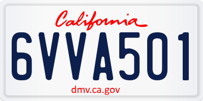CA license plate 6VVA501