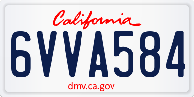 CA license plate 6VVA584