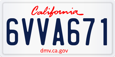 CA license plate 6VVA671