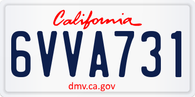 CA license plate 6VVA731