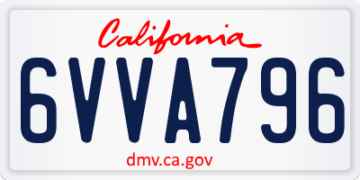 CA license plate 6VVA796