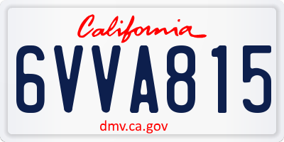 CA license plate 6VVA815