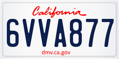 CA license plate 6VVA877