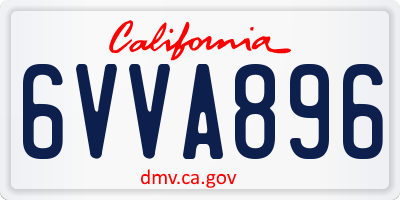 CA license plate 6VVA896