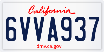 CA license plate 6VVA937
