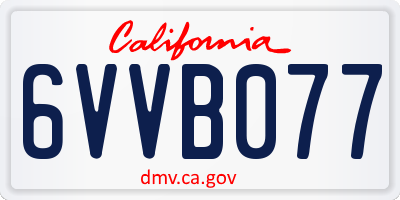 CA license plate 6VVB077