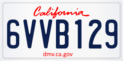 CA license plate 6VVB129