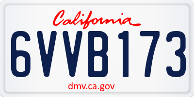 CA license plate 6VVB173