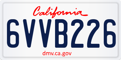 CA license plate 6VVB226