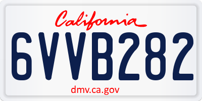 CA license plate 6VVB282