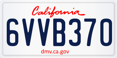 CA license plate 6VVB370