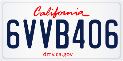 CA license plate 6VVB406