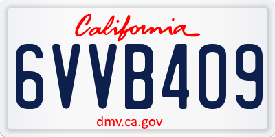 CA license plate 6VVB409