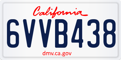 CA license plate 6VVB438