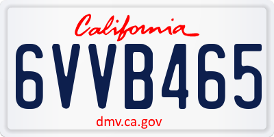 CA license plate 6VVB465