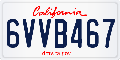 CA license plate 6VVB467