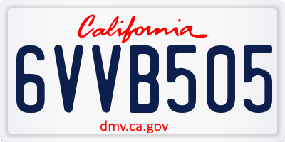 CA license plate 6VVB505