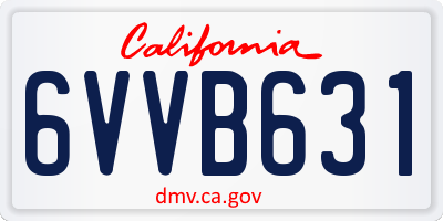CA license plate 6VVB631