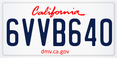 CA license plate 6VVB640