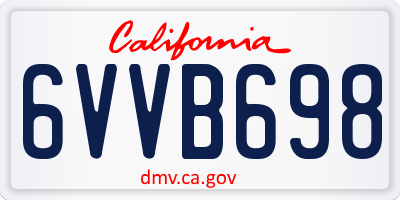 CA license plate 6VVB698