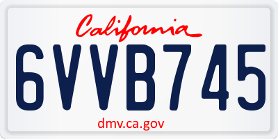 CA license plate 6VVB745