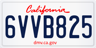 CA license plate 6VVB825