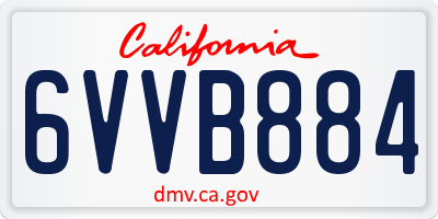 CA license plate 6VVB884
