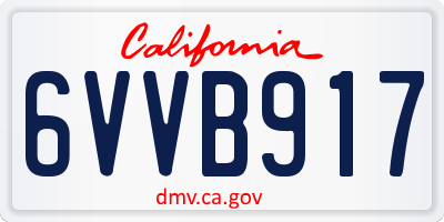 CA license plate 6VVB917
