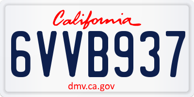 CA license plate 6VVB937
