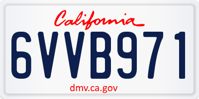 CA license plate 6VVB971