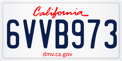 CA license plate 6VVB973