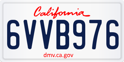 CA license plate 6VVB976