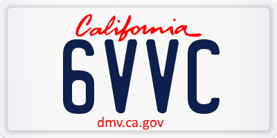 CA license plate 6VVC