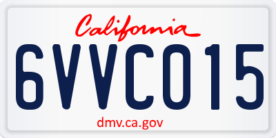 CA license plate 6VVC015