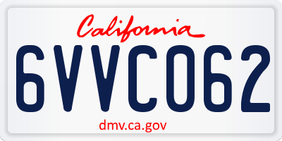 CA license plate 6VVC062