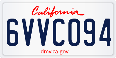 CA license plate 6VVC094