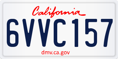 CA license plate 6VVC157