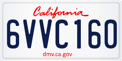 CA license plate 6VVC160