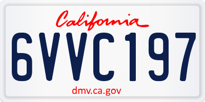 CA license plate 6VVC197