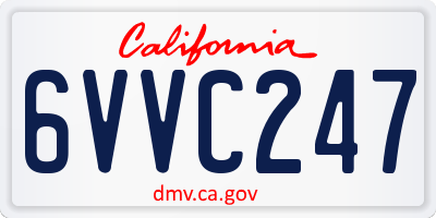 CA license plate 6VVC247