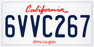 CA license plate 6VVC267