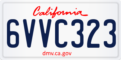 CA license plate 6VVC323
