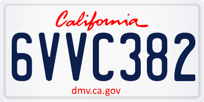 CA license plate 6VVC382