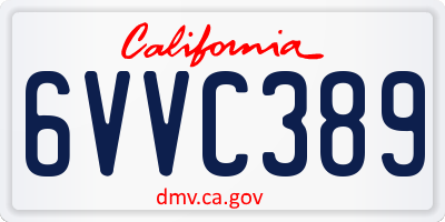 CA license plate 6VVC389