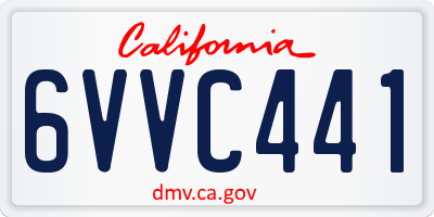 CA license plate 6VVC441