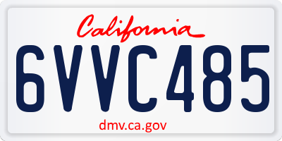 CA license plate 6VVC485