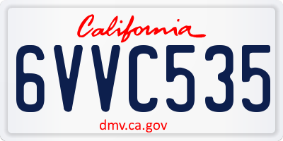 CA license plate 6VVC535